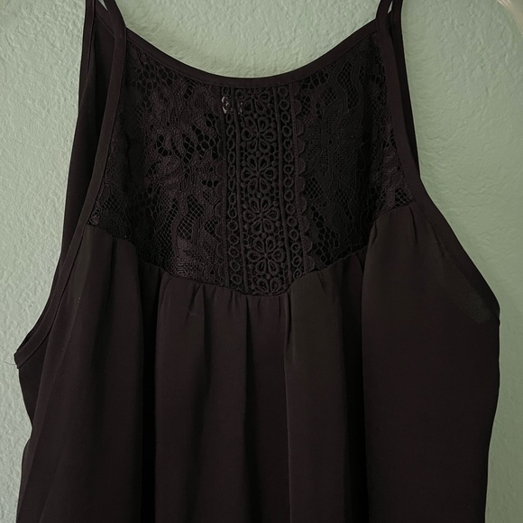 Black Dress with Lace Yoke - Picture 5 of 7